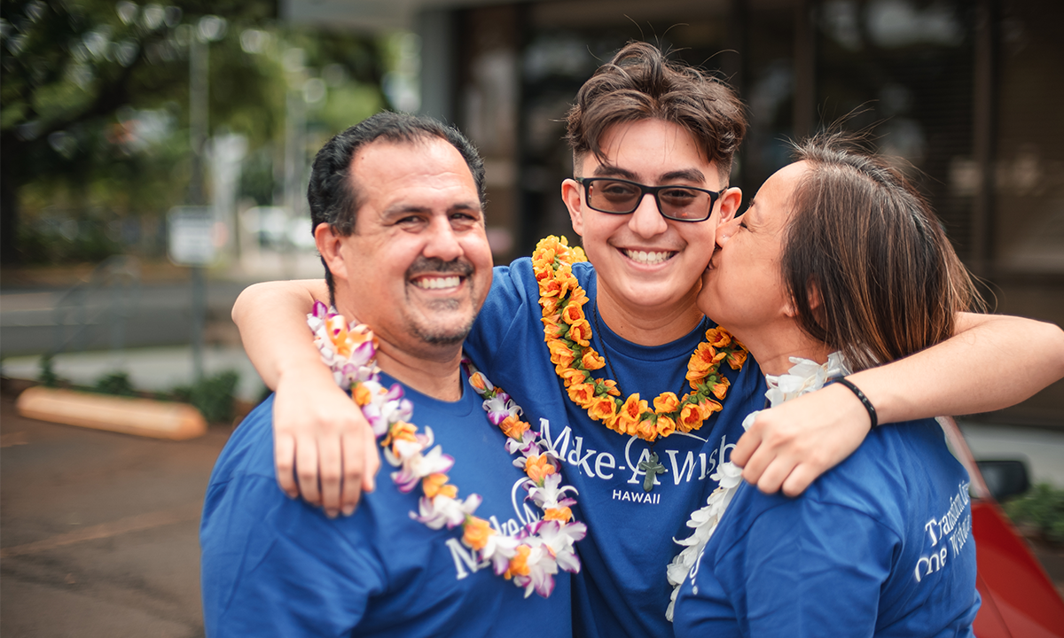 A kiss on the cheek is usually see in Hawaii - Olalani
